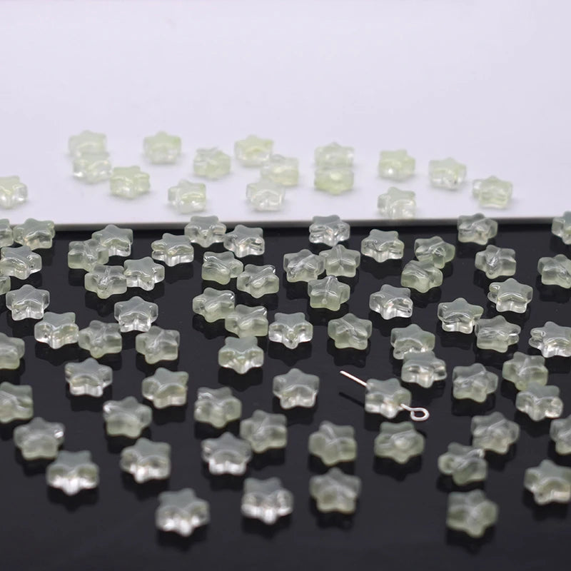 Mixed-color 8mm 60pcs Star Beads Czech Glass Loose Spacer Beads Handmade Diy Accessories Jewelry Making Necklace Earrings