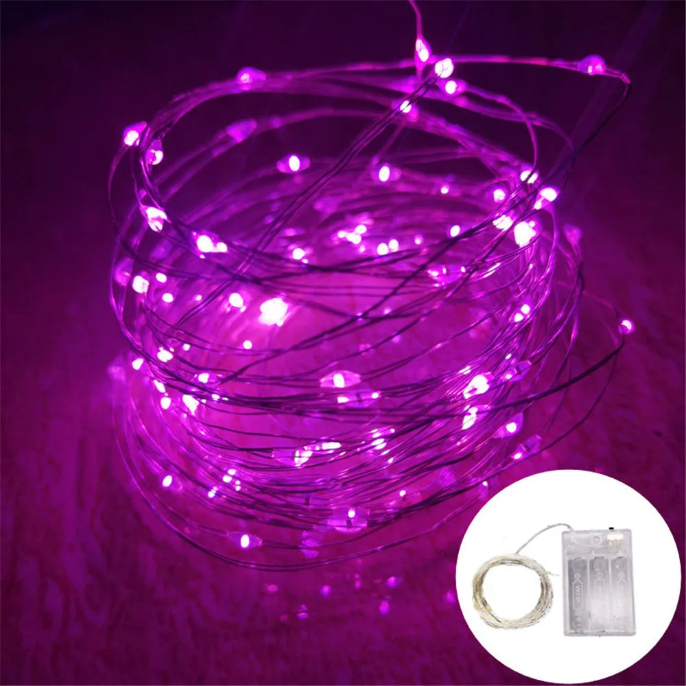 1Pack Fairy Light String Led Copper Wire String Light 1/2/3/5/10M Battery Powered For Bedroom Garden Party Wedding Decoration