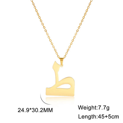 Cazador Gold Color 28 Arabic Letter Necklace for Women Stainless Steel Arab Alphabet Pendant Choker Necklaces Jewelry 2024 Trend