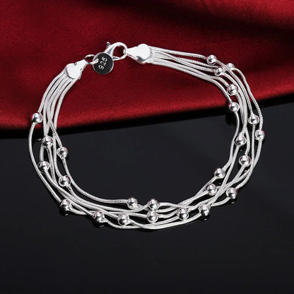 925 Sterling Silver Square Buckle 10MM Side Chain Solid Bracelet for Women Men Charm Party Gift Wedding Fashion Jewelry