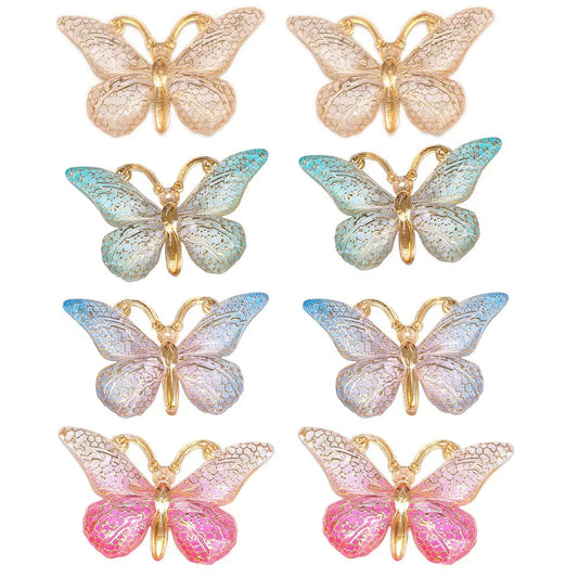 5PCS Sweet Macarons Gradient Color Cute Butterfly Kids Hairpins Children Headwear Princess Barrette Girls Hair Accessories