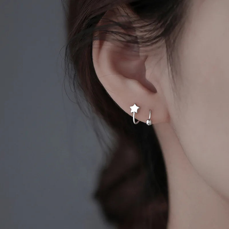 Elegent Minimalist Zircon Stud Earrings for Teens Ear Piercing Earrings Women Men Wedding Party Girl Jewelry Gifts