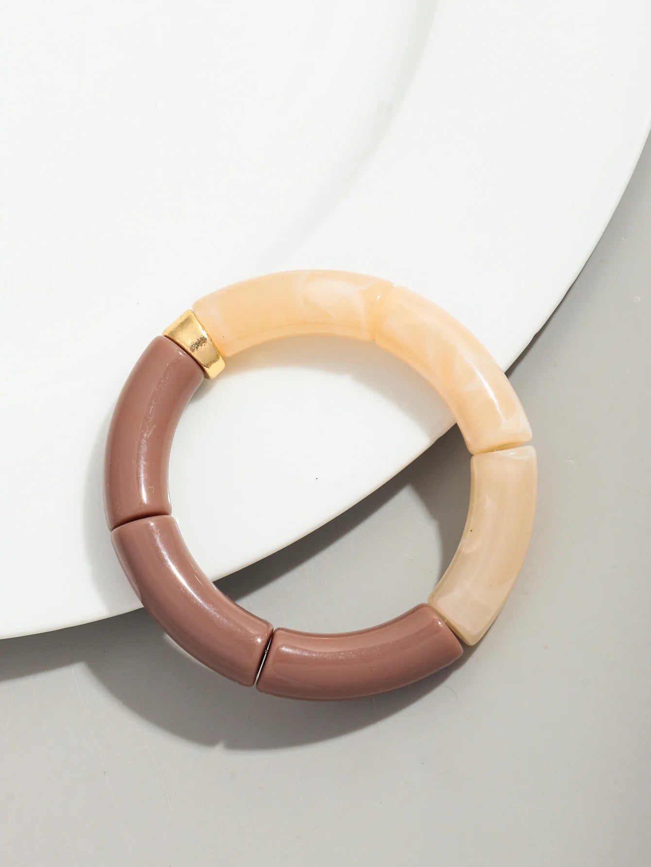 Bohomia Acrylic Design Style Chunky Bamboo Stackable Bracelet for Women Boho Elastic Colorful Tube Beads Braceletes 2024 Jewelry