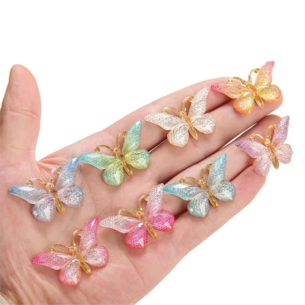 5PCS Sweet Macarons Gradient Color Cute Butterfly Kids Hairpins Children Headwear Princess Barrette Girls Hair Accessories