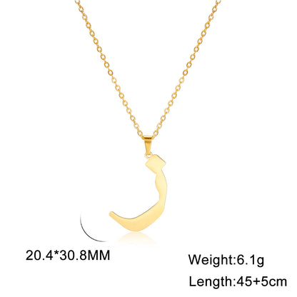 Cazador Gold Color 28 Arabic Letter Necklace for Women Stainless Steel Arab Alphabet Pendant Choker Necklaces Jewelry 2024 Trend