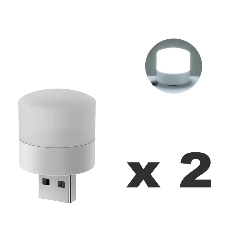 1/20Pcs Mini USB Night Light Warm White Eye Protection Book Reading Light USB Plug Computer Mobile Power Charging LED Night Lamp