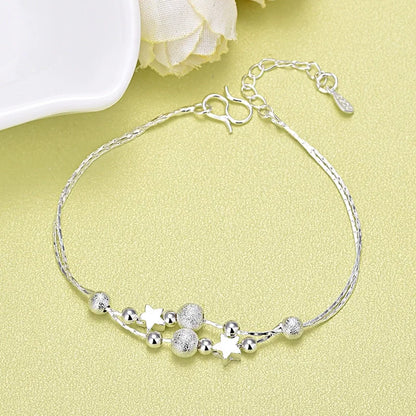 925 Sterling Silver Shiny Zircon Flower Bracelets For Women Charm Temperament Chain Bracelet Party Wedding Jewelry Holiday Gifts