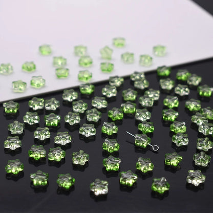Mixed-color 8mm 60pcs Star Beads Czech Glass Loose Spacer Beads Handmade Diy Accessories Jewelry Making Necklace Earrings