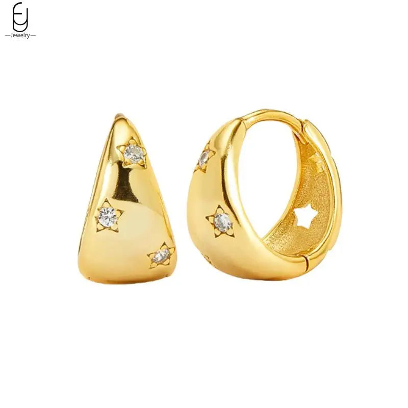 925 Sterling Silver Needle Vintage Gold Earrings Luxury Long Chain Tassel Crystal Hoop Earrings for Women Party Trend Jewelry