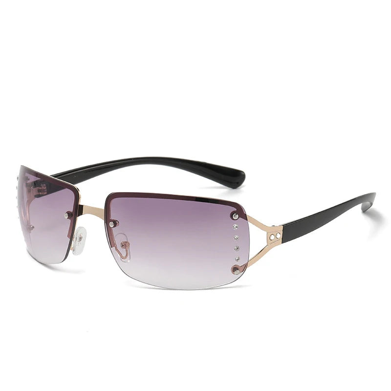 New Sunglasses Luxury Brand Design Fashionable Y2K Women Sun Glasses Camping Cycling Fishing Retro Frameless Uv400 Men Sunnies