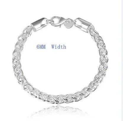 Creative Twist Circle Chain Women Men Silver Plated Bracelets New High 925quality Fashion Jewelry Christmas Gifts H070