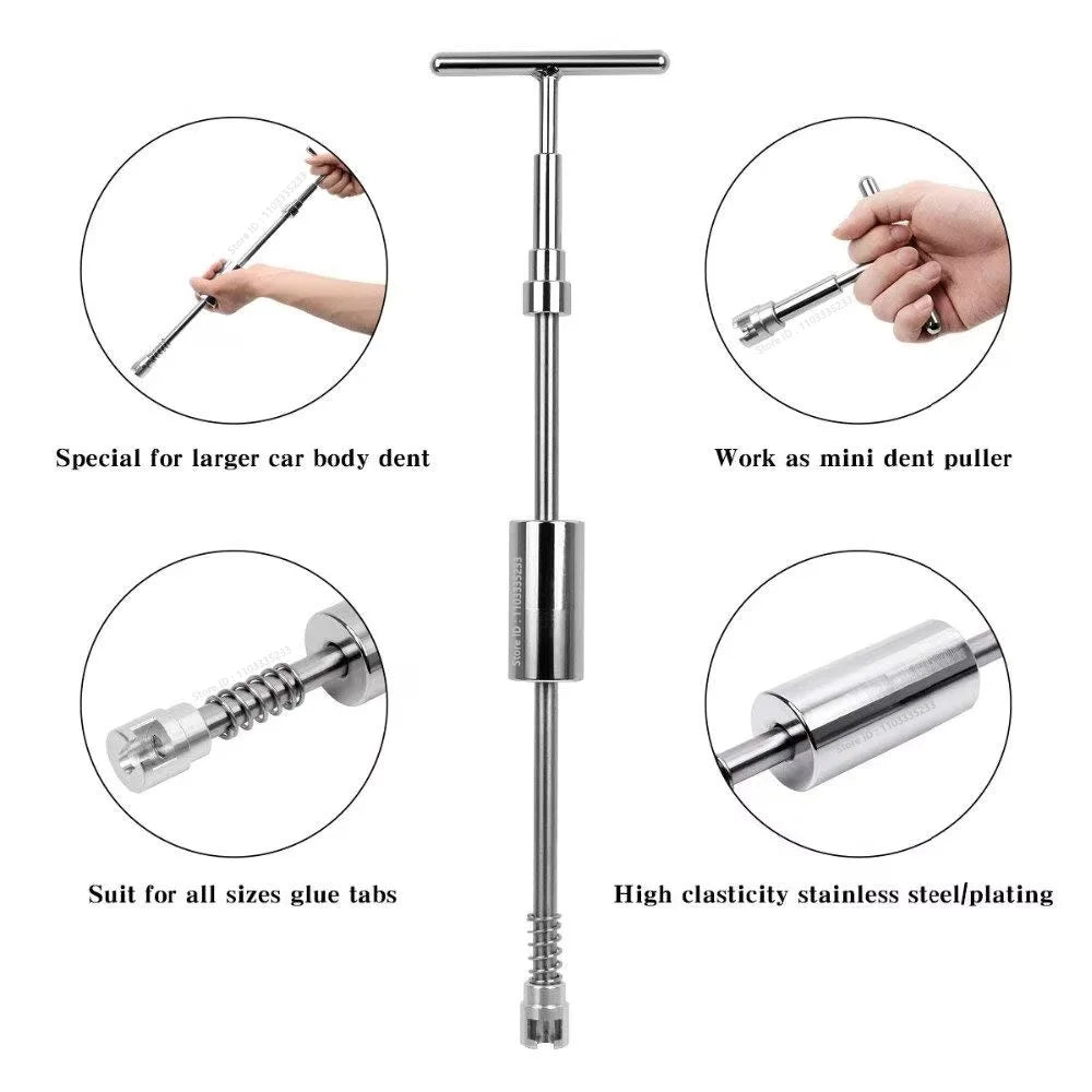 Car Dent Repair Kit, Zoposon Get Professional Results With Our Metal T-Handle Puller And Plastic Glue Tabs! (Without Glue Gun)