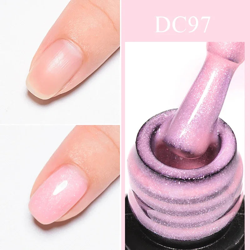 7ml Glitter Rubber Base Gel Polish Pink White Soak Off UV LED Self-leveling UV Construction Gel Varnish Manicure Nail Supplies