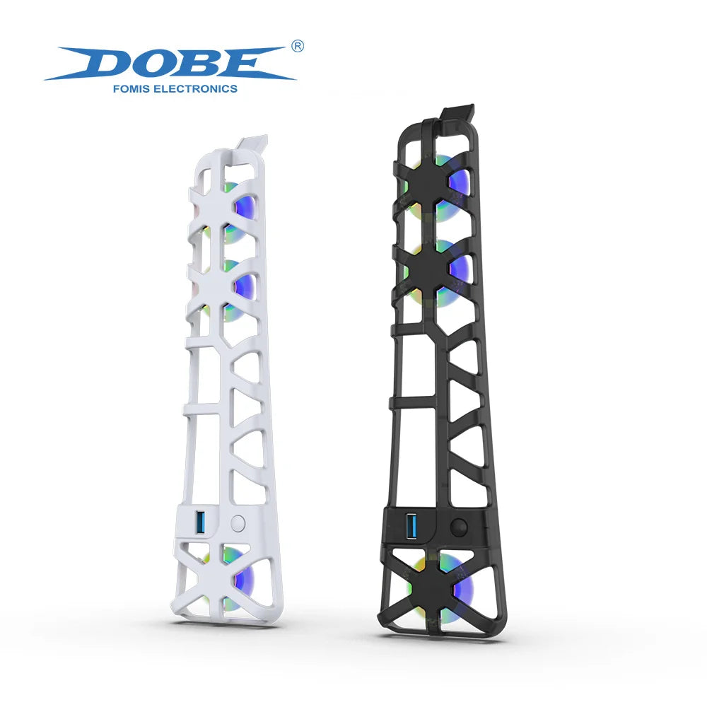 DOBE Cooling Fan for PS5 Slim Disc Edition/Digital Edition with RGB Lighting and USB 3.0 Port TP5-3538S