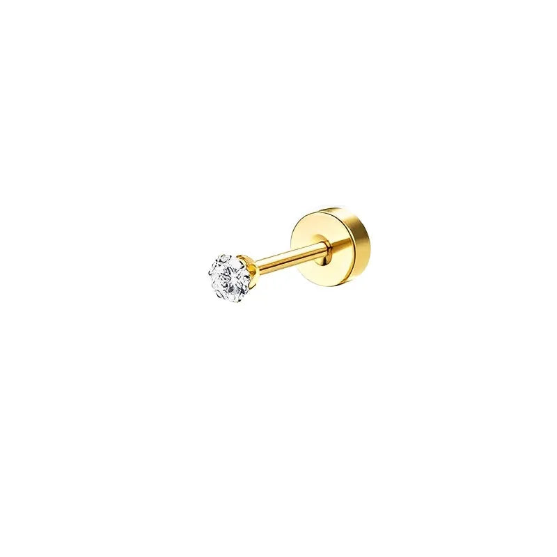Bobisty 1pc Earrings for Sensitive Ears Surgical Stainless Steel Earrings for Women Dainty Flat Back Earring Stud Hoop Cartilage