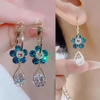 925 Silver Needle Vintage Green Crystal Butterfly Drop Earrings for Women Jewelry New Trending Luxury Zircon Women's Earrings