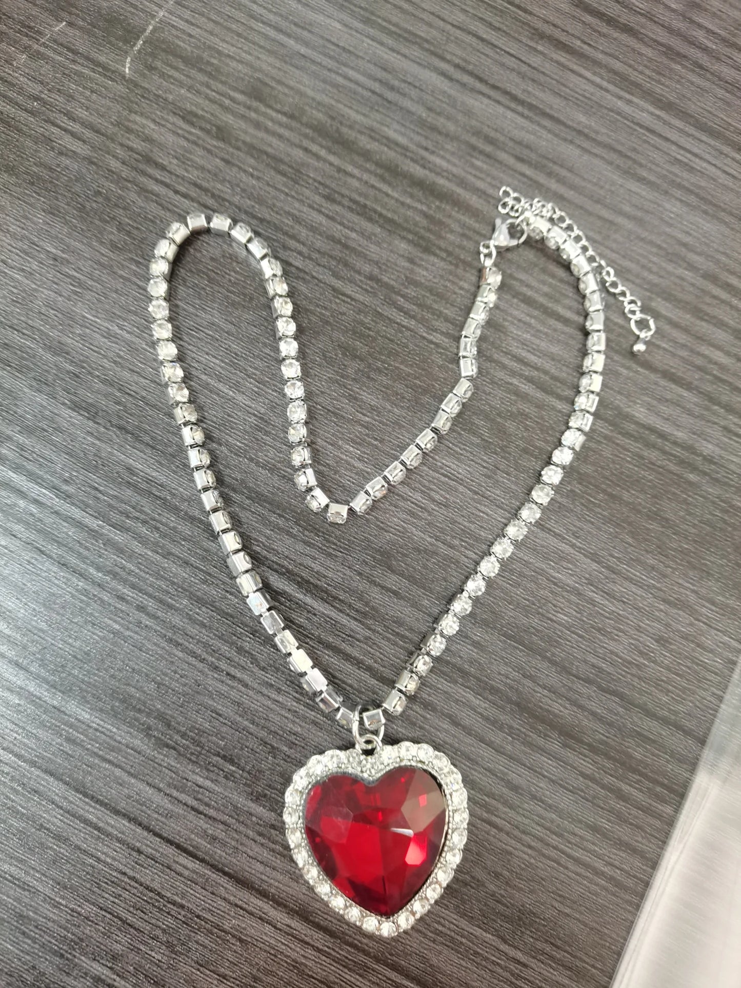 Titanic Heart Of Ocean Blue Crystal Love Heart Pendant Necklace for Women Full Rhinestone Chain Collar Lover Forever Jewelry