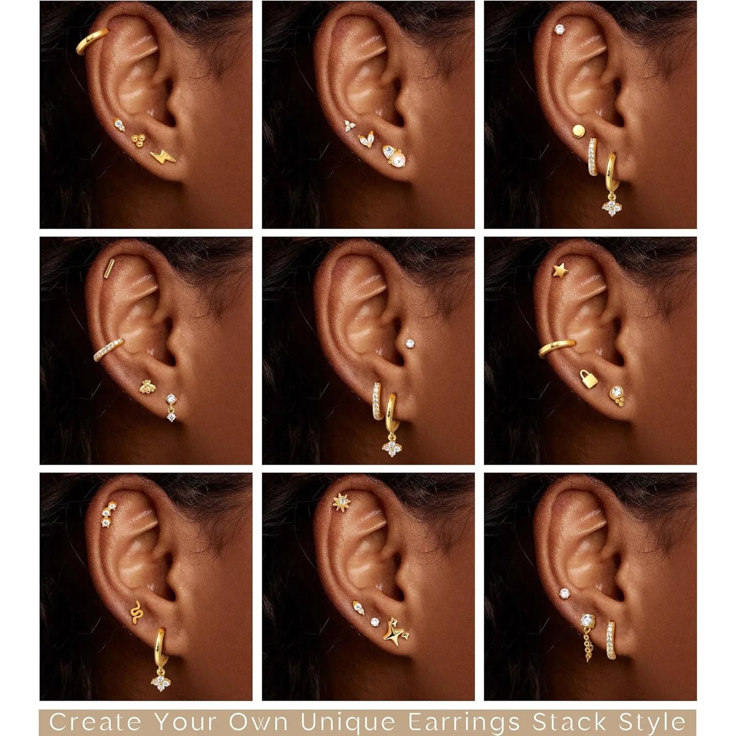 Bobisty 1pc Earrings for Sensitive Ears Surgical Stainless Steel Earrings for Women Dainty Flat Back Earring Stud Hoop Cartilage