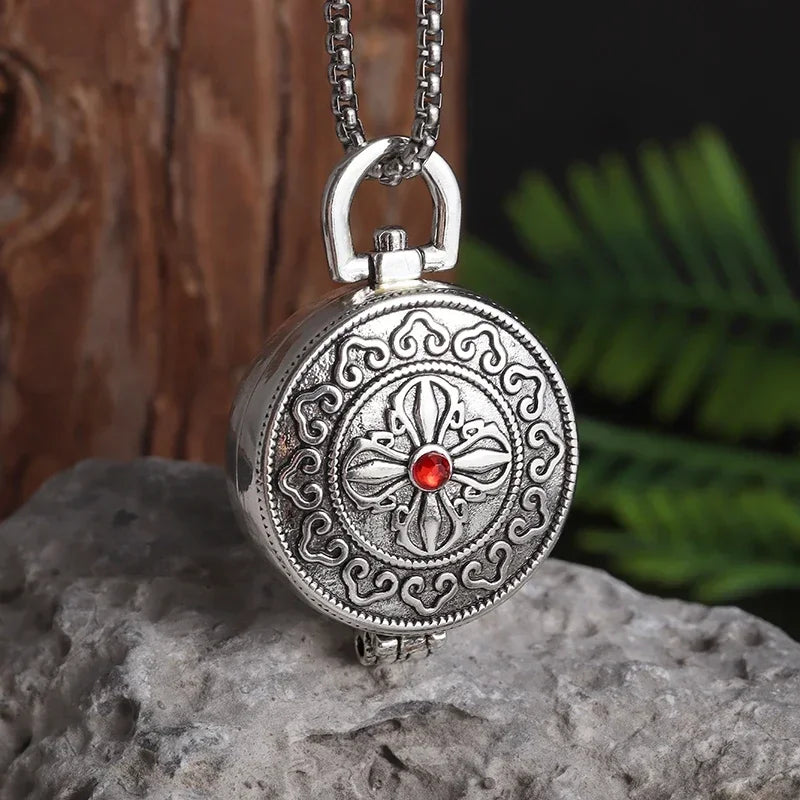 Gawu Box Pendant Can Be Opened Vajra Pestle Six-Character Sutra Zircon Buddha Necklace Male and Female Amulet Jewelry