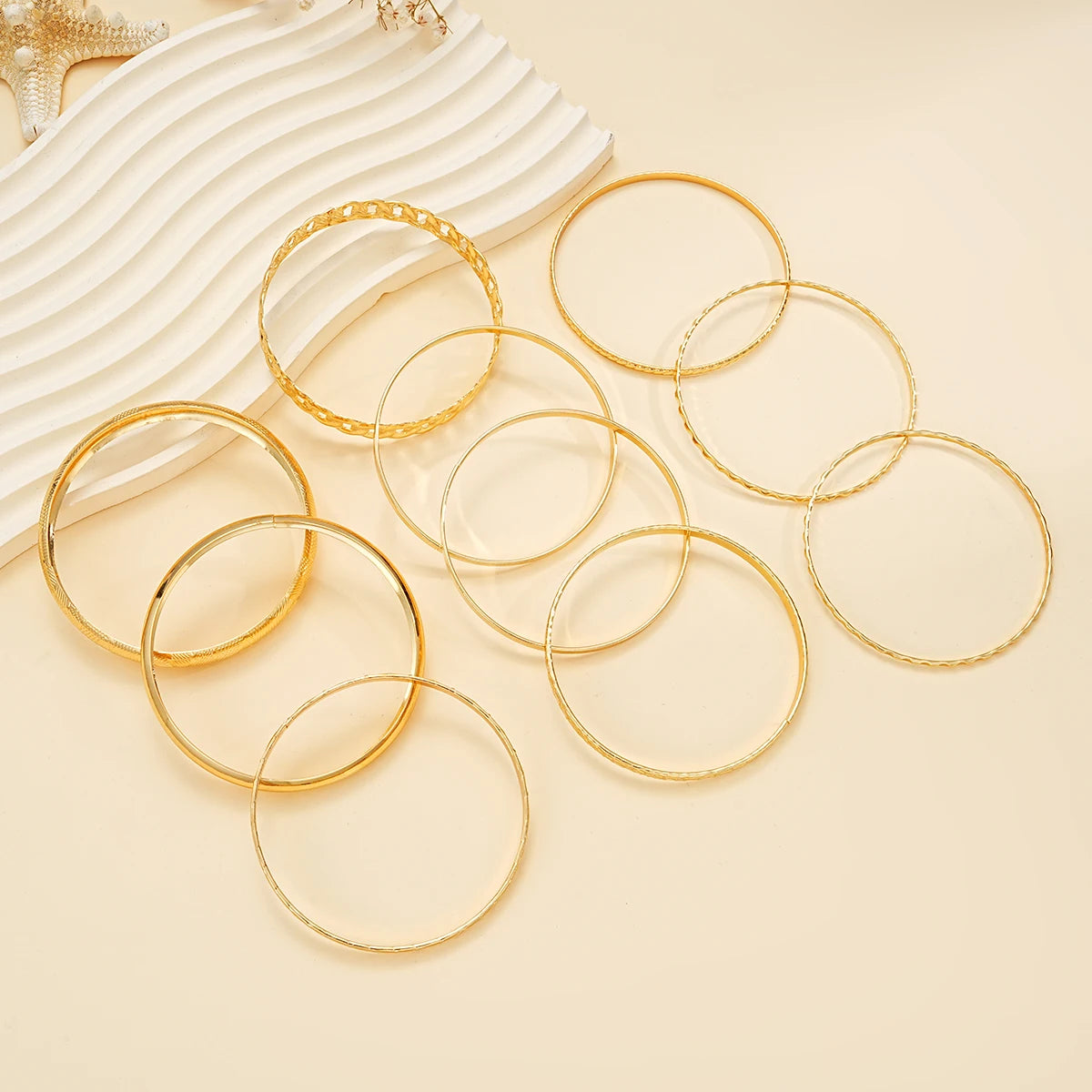 10 Pcs Punk Trendy Multilayer Bracelets Set for Women Elegant Delicate Twist Sparkling Adjustable Bangles Jewelry Couples Gifts