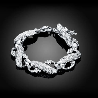 925 Sterling Silver Square Buckle 10MM Side Chain Solid Bracelet for Women Men Charm Party Gift Wedding Fashion Jewelry