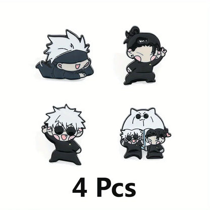 4 Pcs Cartoon Character Brooch Handsome Eye Mask Boy Enamel Pin Metal Badge Jewelry Backpack Clothing Accessories Festival Gift