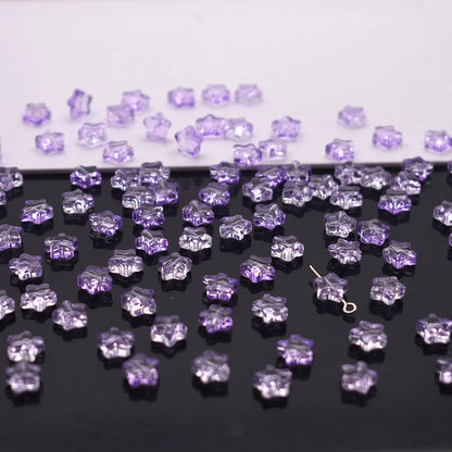 Mixed-color 8mm 60pcs Star Beads Czech Glass Loose Spacer Beads Handmade Diy Accessories Jewelry Making Necklace Earrings
