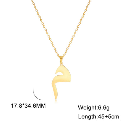 Cazador Gold Color 28 Arabic Letter Necklace for Women Stainless Steel Arab Alphabet Pendant Choker Necklaces Jewelry 2024 Trend