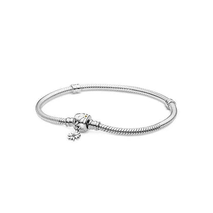 Sterling Silver 925 Original Pineapple Heart Flower Zircon Bracelet Suitable For DIY Charm Birthday Jewelry Gifts