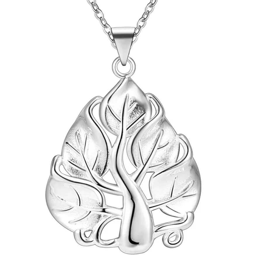 silver Plated gorgeous charm fashion charm heart wedding lady love necklace noble luxury 18 inches Silver jewelry , N270