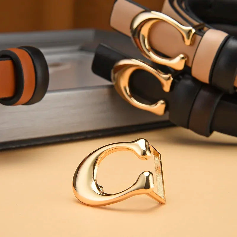 Belt for Women Famous Brand Luxury Designer Thin Waist Straps Fashion Women PU Leather Jeans Dress Trouser Denim Belt Waistband