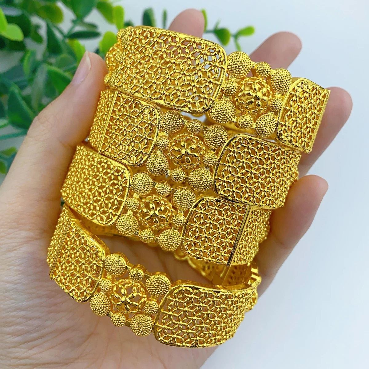 ANIID Luxury African Charm 24k Gold Plated Bangles For Women Arabic Bridal Dubai Indian Bracelet Nigerian Wedding Jewelry Party