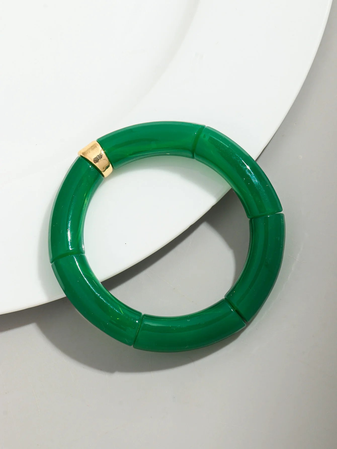 Bohomia Acrylic Design Style Chunky Bamboo Stackable Bracelet for Women Boho Elastic Colorful Tube Beads Braceletes 2024 Jewelry
