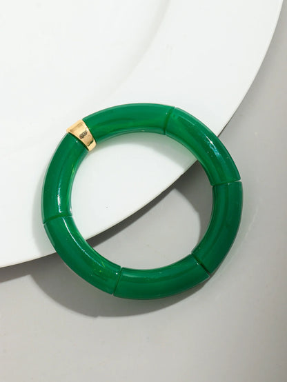 Bohomia Acrylic Design Style Chunky Bamboo Stackable Bracelet for Women Boho Elastic Colorful Tube Beads Braceletes 2024 Jewelry