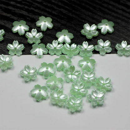 50Pcs/lot 10MM Acrylic Flowers Beads Sakura Spacer Beads Findings Charms For Jewelry Making DIY Bracelet Necklace Accessories