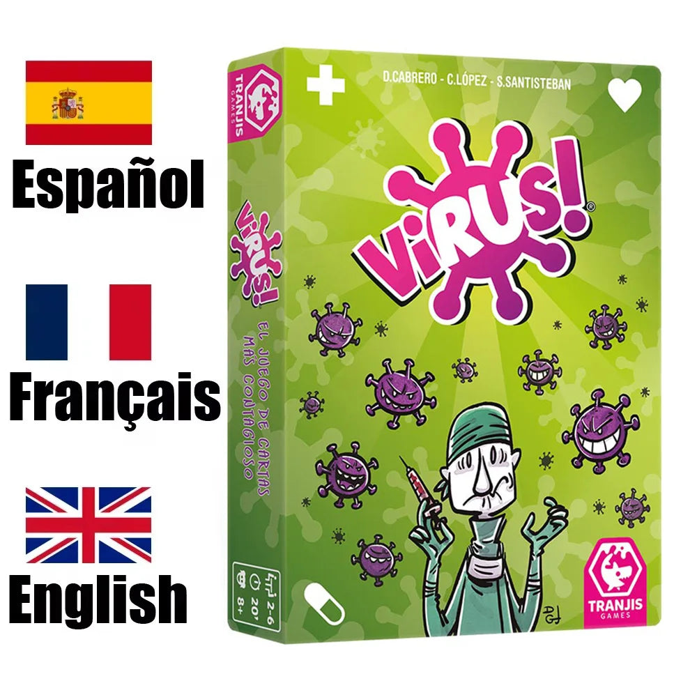 Virus 1 2 3 Board Game the Contagiously Fun Card Game Spanish English French Version Party Game for Fun Family Game