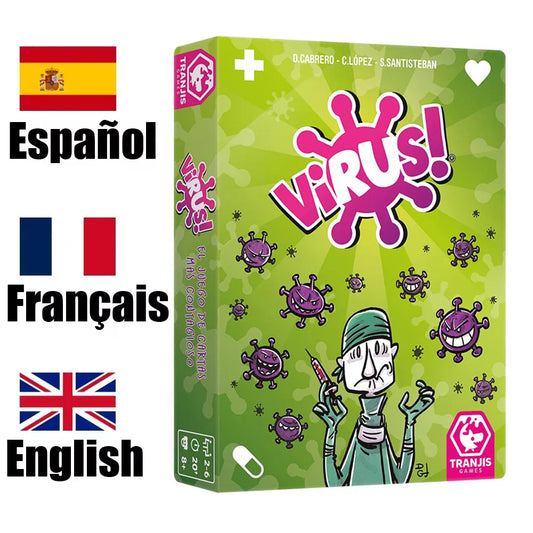 Virus 1 2 3 Board Game the Contagiously Fun Card Game Spanish English French Version Party Game for Fun Family Game
