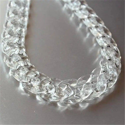 FishSheep Fashion Colorful Acrylic Matte Chain Choker Necklace for Women Statement Resin Wide Chain Collar Neck Jewelry 2024 New