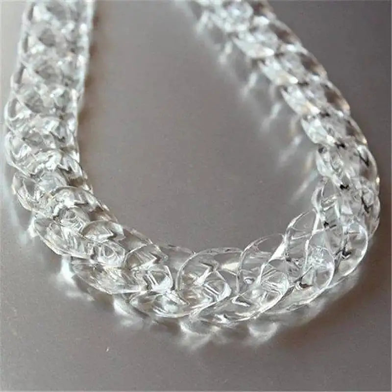 FishSheep Fashion Colorful Acrylic Matte Chain Choker Necklace for Women Statement Resin Wide Chain Collar Neck Jewelry 2024 New
