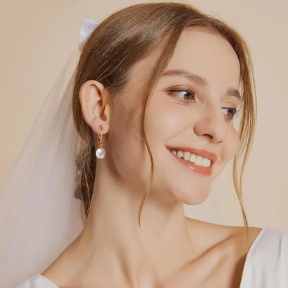 Trumium Handpicked AAA+ Quality Freshwater Natural Pearl Earrings Women 925 Sterling Silver Waterdrop Dangle Stud Pearl Earring