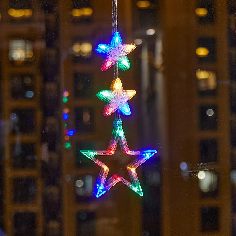 Christmas LED Suction Cup Lights Santa Claus Snowflake Elk Window Decoration Christmas Home Decoration New Year Lights Navidad