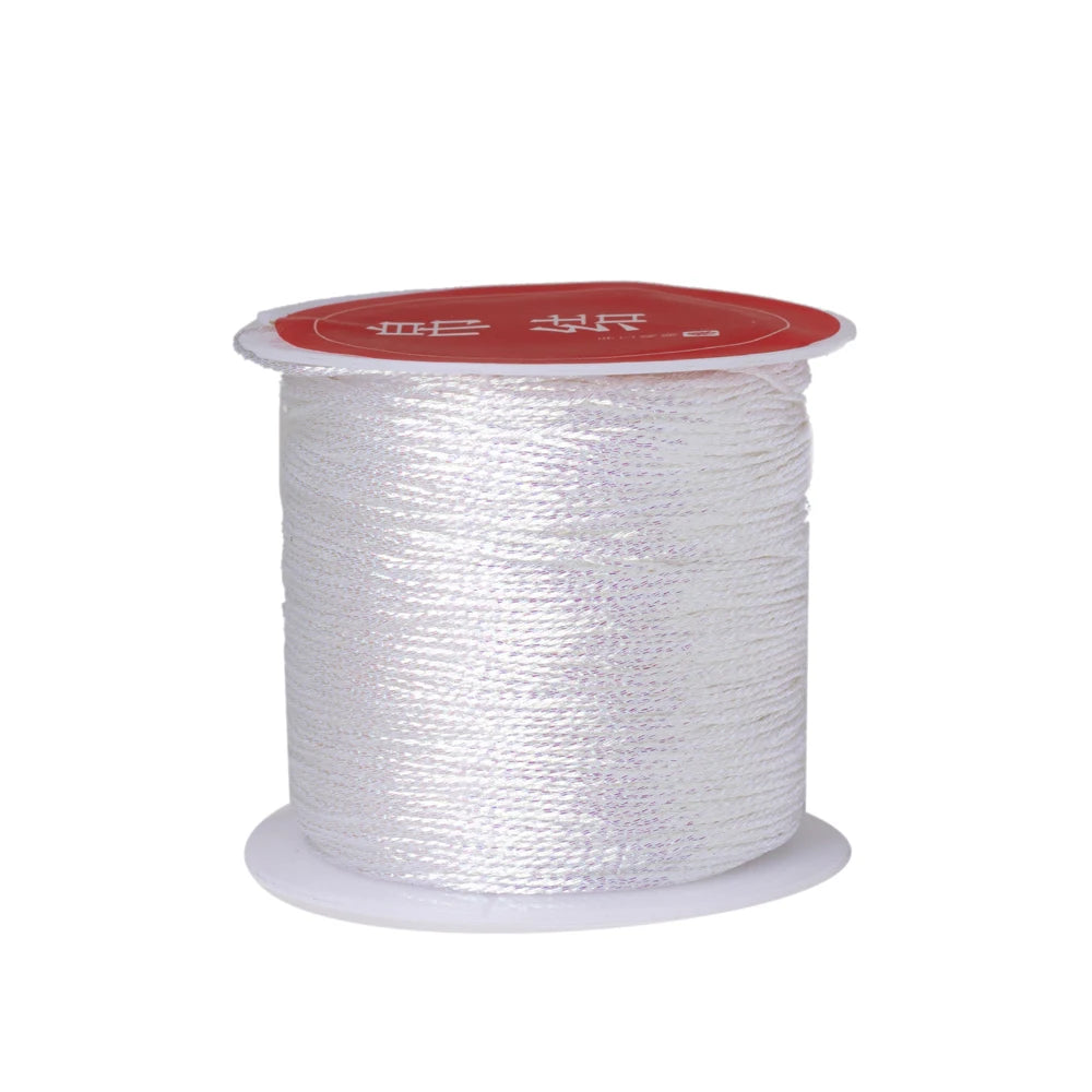 0.4mm 50m Nylon Gold Silver Thread Jewelry Cord Wire For DIY Bracelet Beading Making Needlework Material Craft Accessory Supply