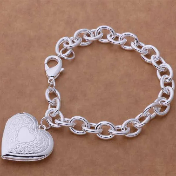 925 Sterling Silver Bracelet Heart High Quality Romance Chain For Woman Men Fashion Engagement Party Wedding Jewelry Gift