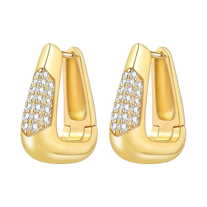 Original 2025 S925 Sterling Silver Zircon 18K Gold Lining Vintage Hoop Earrings for Women Birthday Party Wedding Gift Jewellery