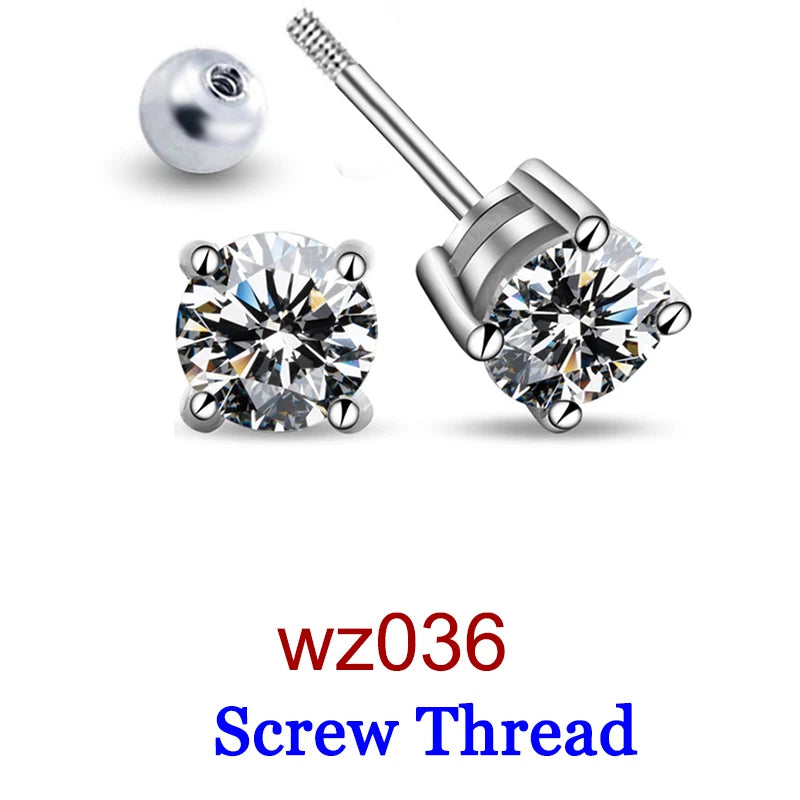 Premium 0.5-2ct Moissanite Diamond Stud Earrings for Women Orginal 925 Sterling Silver Screw Back Women Moissanite Earring 2025
