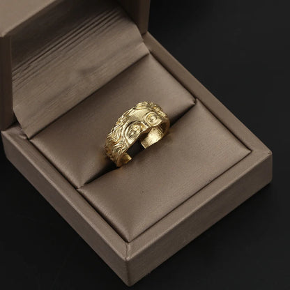 Retro Half Face Venus Ring For Men Women Greek Mythology Vintage Punk Gothic Art Open Ring Unisex Accessories Designer Jewelry