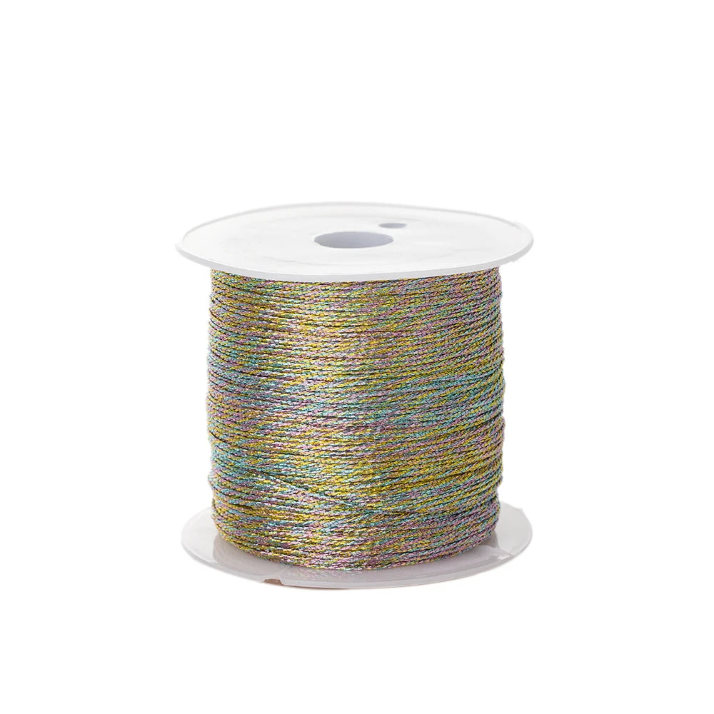 0.4mm 50m Nylon Gold Silver Thread Jewelry Cord Wire For DIY Bracelet Beading Making Needlework Material Craft Accessory Supply