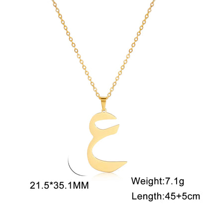 Cazador Gold Color 28 Arabic Letter Necklace for Women Stainless Steel Arab Alphabet Pendant Choker Necklaces Jewelry 2024 Trend