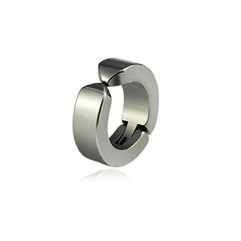 Punk Non Piercing Clip for Man Woman Titanium Steel Magnetic Type Stud Earrings Teens Hip Hop Style Ear Ring Jewelry Accessories