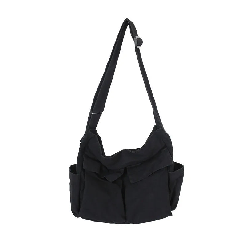 2025 Portable Canvas Shoulder Bag Large Capacity Retro Messenger Bag New Semester Student School Waterproof Messenger Bag
